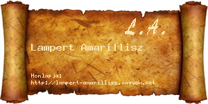 Lampert Amarillisz névjegykártya